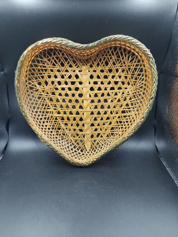Woven Heart Shaped Boho Style Basket Cover