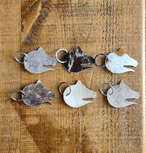 Tierkopfform, Rindsleder Schlüsselanhänger / Schlüsselanhänger / Taschenanhänger - Bild 1 von 2