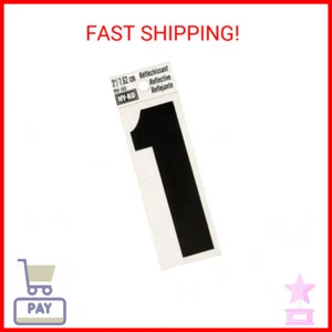 Hy-Ko 3 in. Reflective Black Vinyl Number 1 Self-Adhesive 1 pc. - Picture 1 of 1