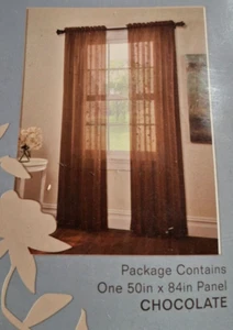 Wispy Pair Curtains Embroidered 50" W x 84"L Expreso LOFT panels in Pkg - Picture 1 of 8