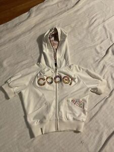 Coogi Signature White Hooded Sweat Jacket Hoodie Kids Youth Large NWT $110