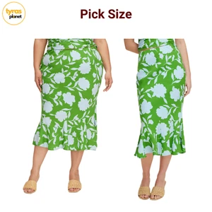 Size M/ XXL Women's Classic Rose Linen Fit Flare Midi Skirt  kate spade - NWT - Picture 1 of 6