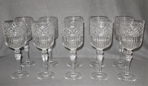 STUNNING 10-PC.SET CRYSTAL LONG STEMED GLASSES EXTREMELY NICE 10'' TALL - Picture 1 of 6