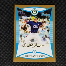 2008 Bowman Draft Pick & Prospects Brett Anderson Gold #BDPP108 Athletics