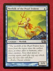 Magic The Gathering 2013 CORE SET M13 MERFOLK OF THE PEARL TRIDENT blue card MTG - Picture 1 of 2