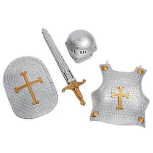Kinder Ritter-Rüstung / Karneval Schwert Helm Schild Brustpanzer Kostüm Zubehör - Bild 1 von 6