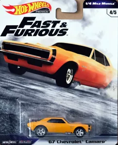 '67 Chevrolet Camaro Fast & Furious 1/4 milla muscle 1:64 Hot Wheels GBW87 GBW75 - Imagen 1 de 1