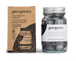 Georganics Mouthwash Tablets Organic Activated Charcoal 180 Tabs - Picture 1 of 2