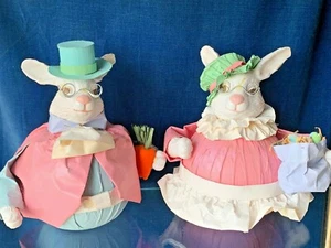Easter MR & MRS RABBIT BUNNY Carrots & Easter Eggs Clothique SET 2 10/6 5 ❤️m9 - Picture 1 of 7