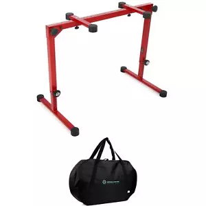 K&M 18820 Omega Pro Keyboard Stand with Carrying Case - Ruby Red - Picture 1 of 1