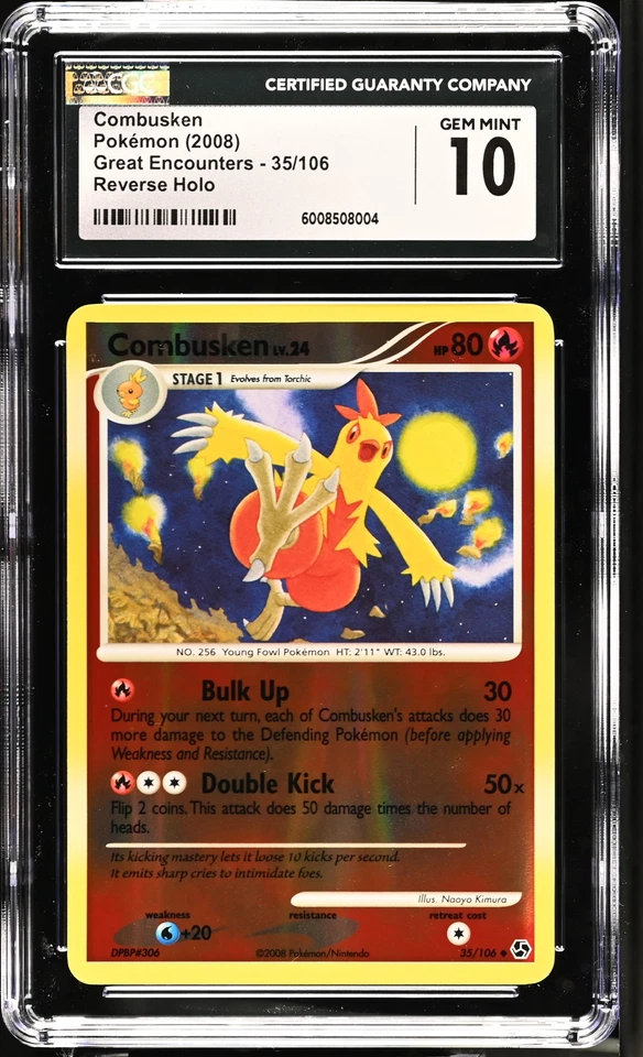 CGC 10 GEM MINT Combusken Great Encounters 35/106 Reverse Holo Pokemon Card - Image 1 of 2