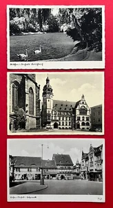 3 x AK KÖTHEN um 1938 Holzmarkt, Rathaus und Luftteich ( 121382 - Bild 1 von 2