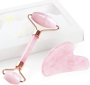 Jade Roller Set, Gua Sha Und Gesichtsroller Tool,Natürlicher Grüner Jade Roller - Bild 1 von 7