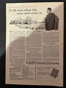 Vtg 1930s AD LaSalle Extension University, Business Training Institution - Picture 1 of 3