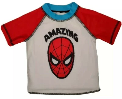 Spider-Man Boys Swim Shirt 18mo & 2T Red Blue Marvel UPF 50+ Rash guard - Image 1 of 4