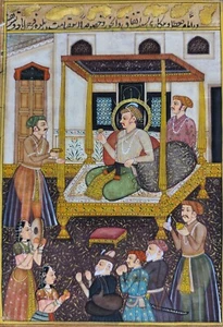 Fine Indian Miniature Painting Mughal Court Finest Intricate Painting Art - Picture 1 of 7
