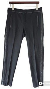 Vince Charcoal Gray Black V3111-21076 Tuxedo Stripe Slim Straight Women’s Size 8 - Picture 1 of 9