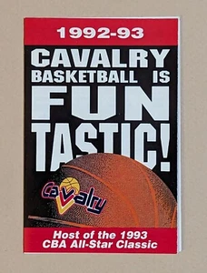 1992-93 Oklahoma City Cavalry Basketball Pocket Schedule CBA 🏀🏀 - Picture 1 of 2