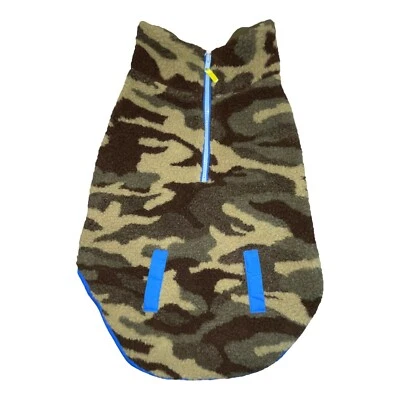 NWT Top Paw Green Blue With Camo Camouflage Fleece Jacket Outerwear Dog L - Image 1 of 4