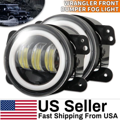 Par de luces antiniebla LED halo de parachoques de 4" para Ford 2009 2010 2011 2012 2013 2014 F150 Foto 1 de 4