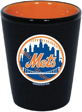 New York Mets 2 Ounce Matte Black Shot Glass [NEW] MLB Drink Pint Glass Cover
