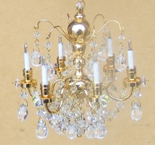 1:12 Scale 6 Arm Up Real Crystal Chandelier Tumdee Dolls House Light 7001