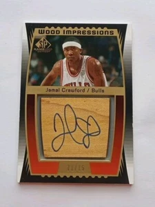 2004-05 04 Upper Deck UD SP Game Used Jamal Crawford Auto Wood Impressions 71/75 - Picture 1 of 2