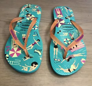 Havaianas Flip Flops Bathing Suits Beach Pool Size 7/8 - Picture 1 of 4
