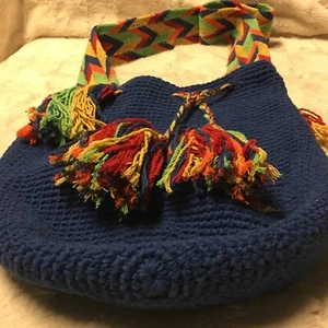 Colombian Mochila Authentic WAYUU Handmade Cross Body Bag Finest Multicolor - Picture 1 of 14