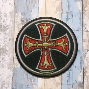 Ritter Templer Aufnäher Applikation Christliches Abzeichen Kreuz Kreuzfahrer Mittelalter - Bild 1 von 16
