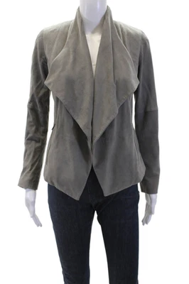 Chaqueta de Moto Joie Para Mujer Mangas Largas Cuello Gamuza Cuero Gris Talla XS Foto 1 de 4