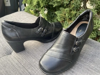 Zapatos de Tacón Thom McAn Negros para Mujer Talla 8.5W Ancho Cuero Hebilla Trabajo Informal Foto 1 de 4
