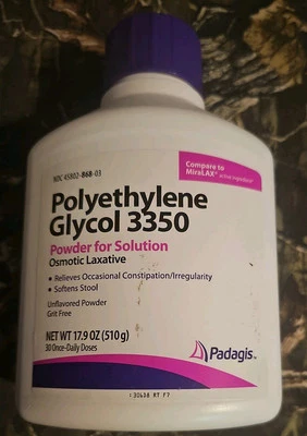 Polietilenglicol 3350 Laxante Osmótico Miralax Polvo Padagis 17.9oz EXP 2026 Foto 1 de 3