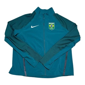 Nike Brazil Brasil Olympic Team Green Blue Full Zip Lightweight Jacket Women’s L - Picture 1 of 6