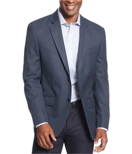 Andrew Fezza Mens Classic-Fit Check Two Button Blazer Jacket, Blue, 38 Regular - Picture 1 of 1