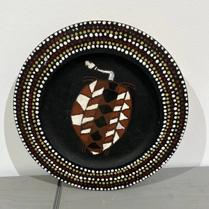 Turtle Dot Art Wooden Aboriginal Plate by Margaret Mcnalle 1990 ? 11” 28cm - Picture 1 of 12