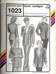 Neu Vintage Ann Person Stretch & Sew Schnittmuster Blazer Cardigan ungeschnitten 1023 - Bild 1 von 3