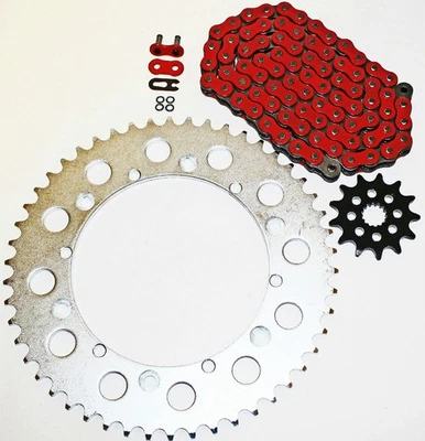 Yamaha YZ125 125 1993 1994 1995 1996 roja junta tórica cadena y piñón 13/50 116L Foto 1 de 4