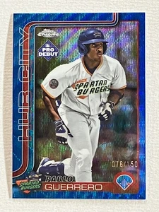 2025 Topps Pro Debut Chrome Blue Wave Refractor Pablo Guerrero 76/150 Hub City - Picture 1 of 2