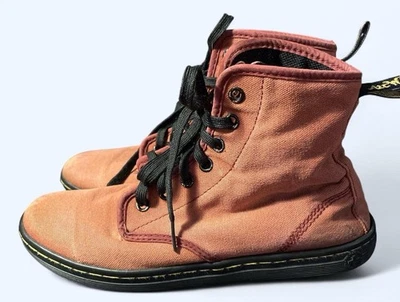 Rusty orange/brown canvas Dr. Martens ankle Canvas lace up boots Size 8 - Image 1 of 4