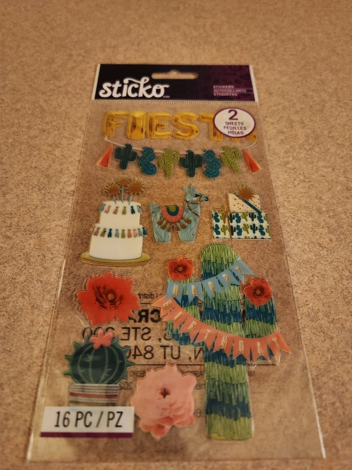 Sticko~Fiesta/Birthday Party~Stickers for scrapbooking/crafts - Image 1 of 1