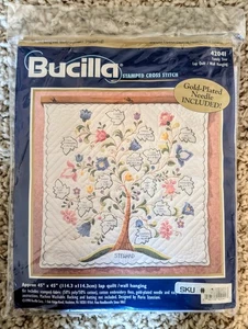 Bucilla Stammbaum 42041 gestempelt X Stich Schoß Quilt Wandbehang Kit Stanziani - Bild 1 von 6