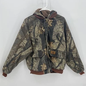 Giacca Duxback Vintage Manica Lunga Full Zip Cappuccio Mimetica Taglia L Uomo - Foto 1 di 8