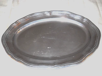 ОЛОВЯННЫЙ RWP WILTON ARMETALE — QUEEN ANNE LG. ОВАЛЬНЫЙ СЕРВИРОВОЧНЫЙ ПОДНОС БЛЮДО -16 1/2" - Изображение 1 из 4