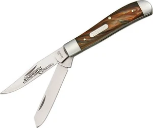 Schrade Imperial Trapper Folding Pocket Knife Amber Swirl Handles IMP15T - Picture 1 of 4