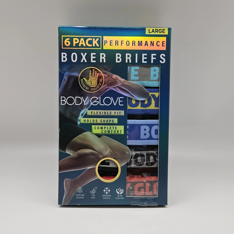 6 Pack BODY GLOVE Mens S L Performance Boxer Briefs Breathable Tag Free Assorted - Image 1 of 4