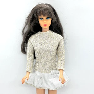 Vintage Standard Barbie Puppe gerades Bein Mod 60er braune Haare verwurzelte Wimpern - Bild 1 von 24
