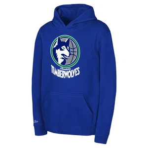 Preschool Mitchell & Ness Blue Minnesota Timberwolves Retro Logo Pullover Hoodie - Picture 1 of 1