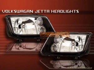 1999-2005 00 01 02 03 VW JETTA HEADLIGHTS JDM BLACK NEW - Picture 1 of 1