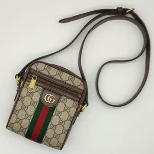 Gucci Shoulder Bag Ophidia GG Supreme Canvas Sherry Line Brown Women Authentic - Picture 1 of 10